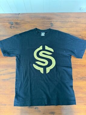 Billionaire Boys Club Black Short-Sleeve Tee with Gold Dollar Logo vintage bbc